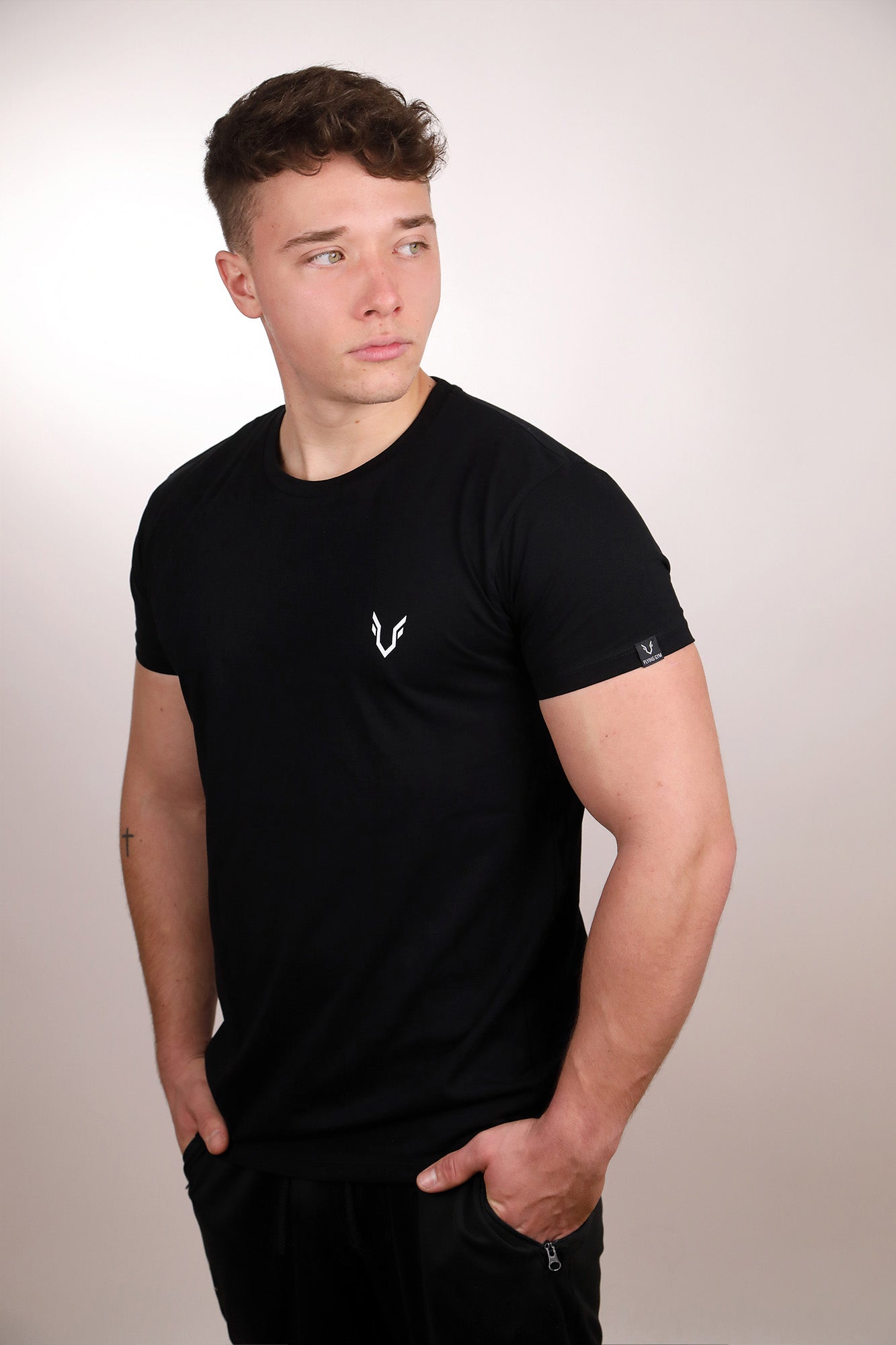 Premium T-Shirt mit Backprint - Schwarz